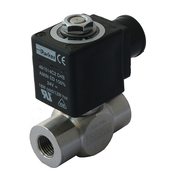 PARKER 2-WAY NORMALLY OPEN, 1/8" GENERAL PURPOSE SOLENOID VALVES