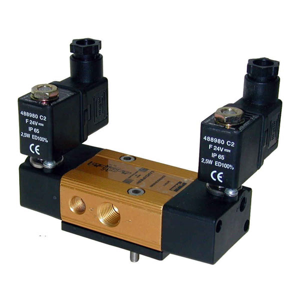 PARKER 5-WAY CLOSED CENTER POSITION, 1/4" GENERAL PURPOSE SOLENOID VALVES