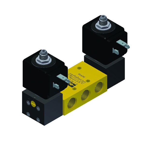 PARKER 5-WAY DUAL SOLENOIDS, 1/4" GENERAL PURPOSE SOLENOID VALVES