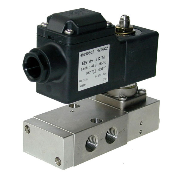 PARKER 5-WAY SPRING RETURN, 3/8" GENERAL PURPOSE SOLENOID VALVES